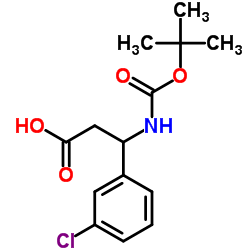 3-N-叔丁氧基羰基-3-(3-氯-苯基)-丙酸结构式