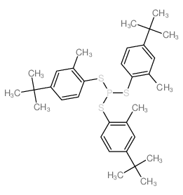 Phosphorotrithiousacid, tris[4-(1,1-dimethylethyl)-2-methylphenyl] ester structure