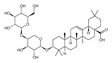 3β,23-dihydroxyoleane-12-en-28-oic acid 3-O-β-D-glucopyranosyl-(1→4)-α-L-arabinopyranoside结构式