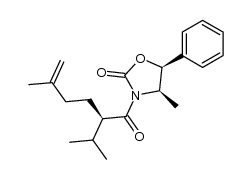 (4R,5S)-(+)-3-[(2R)-2-isopropyl-5-methyl-1-oxohex-5-en-1-yl]-4-methyl-5-phenyl-2-oxazolidinone结构式