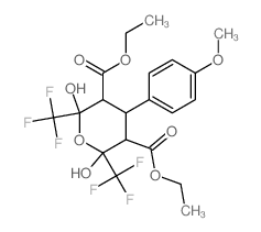 diethyl 2,6-dihydroxy-4-(4-methoxyphenyl)-2,6-bis(trifluoromethyl)oxane-3,5-dicarboxylate Structure