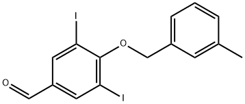 3,5-Diiodo-4-[(3-methylbenzyl)oxy]benzaldehyde structure