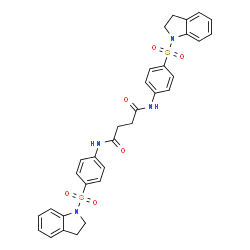 N,N'-Bis[4-(2,3-dihydro-1H-indol-1-ylsulfonyl)phenyl]succinamide结构式
