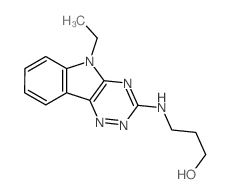 3-((5-Ethyl-5H-(1,2,4)triazino(5,6-b)indol-3-yl)amino)-1-propanol结构式