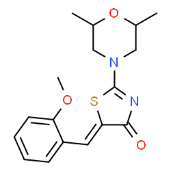 2-(2,6-dimethyl-4-morpholinyl)-5-(2-methoxybenzylidene)-1,3-thiazol-4(5H)-one结构式