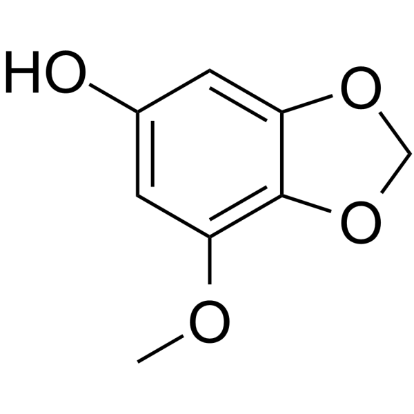 7-甲氧基苯并[D][1,3]二氧杂环戊烯-5-醇结构式