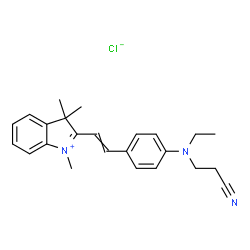 2-[2-[4-[(2-cyanoethyl)ethylamino]phenyl]vinyl]-1,3,3-trimethyl-3H-indolium chloride structure