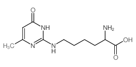 2-amino-6-[(4-methyl-6-oxo-3H-pyrimidin-2-yl)amino]hexanoic acid结构式