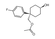 Acetic acid 1-(4-fluoro-phenyl)-4-hydroxy-cyclohexylmethyl ester结构式