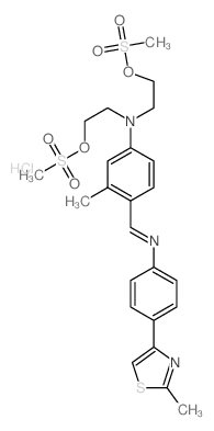 3-methyl-N,N-bis(2-methylsulfonyloxyethyl)-4-[[4-(2-methyl-1,3-thiazol-4-yl)phenyl]iminomethyl]aniline结构式