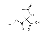 2-N-acetylamino-2-ethoxycarbonylpropionic acid结构式