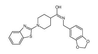 4-Piperidinecarboxamide,N-(1,3-benzodioxol-5-ylmethyl)-1-(2-benzothiazolyl)-(9CI) structure
