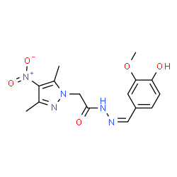 1H-Pyrazole-1-aceticacid,3,5-dimethyl-4-nitro-,[(4-hydroxy-3-methoxyphenyl)methylene]hydrazide(9CI)结构式