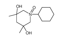 1-cyclohexyl-3,5-dimethyl-1-oxidopiperidin-1-ium-3,5-diol结构式