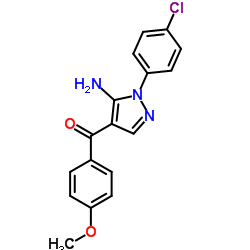 (5-AMINO-1-(4-CHLOROPHENYL)-1H-PYRAZOL-4-YL)(4-METHOXYPHENYL)METHANONE structure