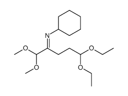 Cyclohexyl-[1-dimethoxymethyl-4,4-diethoxy-but-(Z)-ylidene]-amine结构式