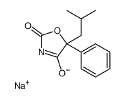 sodium,5-(2-methylpropyl)-5-phenyl-1,3-oxazolidin-3-ide-2,4-dione结构式