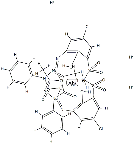 双[5-氯-3-[(4,5-二氢-3-甲基-5-氧代-1-苯基-1H-吡唑-4-基)偶氮]-2-羟基苯磺酸三氢铬酸盐]结构式