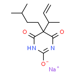 5-Isopentyl-5-(1-methyl-2-propenyl)-2-sodiooxy-4,6(1H,5H)-pyrimidinedione结构式