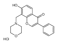 7-hydroxy-8-(morpholin-4-ium-4-ylmethyl)-3-phenylchromen-4-one,chloride Structure