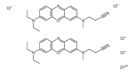 2-cyanoethyl-[7-(diethylamino)phenoxazin-3-ylidene]-methylazanium,tetrachlorozinc(2-) Structure