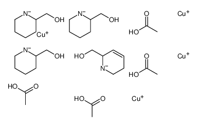 acetic acid,copper(1+),3,6-dihydro-2H-pyridin-1-id-6-ylmethanol,piperidin-1-id-2-ylmethanol结构式