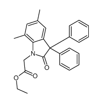 ethyl 2-(5,7-dimethyl-2-oxo-3,3-diphenylindol-1-yl)acetate结构式