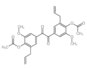 [4-[2-(4-acetyloxy-3-methoxy-5-prop-2-enyl-phenyl)-2-oxo-acetyl]-2-methoxy-6-prop-2-enyl-phenyl] acetate structure