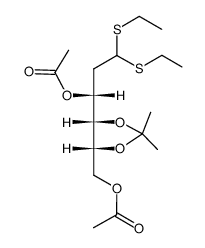 3,6-di-O-acetyl-2-deoxy-4,5-O-isopropylidene-D-arabino-hexose diethyl dithioacetal结构式