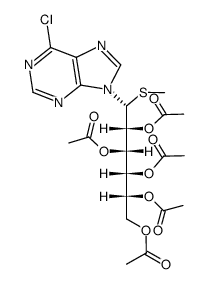 2,3,4,5,6-penta-O-acetyl-1-(6-chloropurin-9-yl)-1S-methyl-1-thio-D-glycero-D-gulo-hexitol Structure