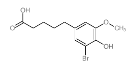 5-(3-bromo-4-hydroxy-5-methoxy-phenyl)pentanoic acid structure