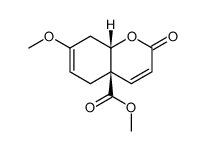 9-methoxy-6-methoxycarbonyl-2-oxabicyclo-[4.4.0]deca-4,8-dien-3-one结构式