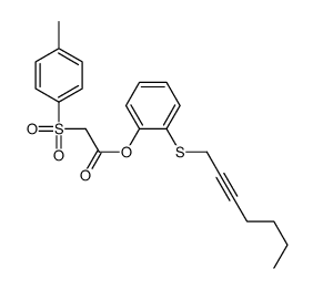 (2-hept-2-ynylsulfanylphenyl) 2-(4-methylphenyl)sulfonylacetate结构式