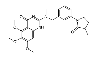 5,6,7-trimethoxy-2-{methyl-[3-(3-methyl-2-oxo-pyrrolidin-1-yl)-benzyl]-amino}-1H-quinazolin-4-one结构式