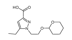 5-ethyl-1-[2-(tetrahydro-2H-pyran-2-yloxy)ethyl]-1H-pyrazole-3-carboxylic acid结构式