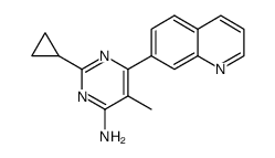 2-cyclopropyl-5-methyl-6-quinolin-7-ylpyrimidin-4-amine Structure