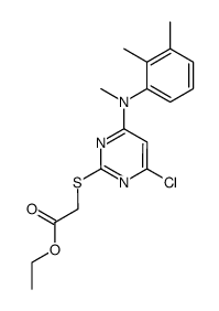 {4-Chloro-6-[(2,3-dimethyl-phenyl)-methyl-amino]-pyrimidin-2-ylsulfanyl}-acetic acid ethyl ester结构式