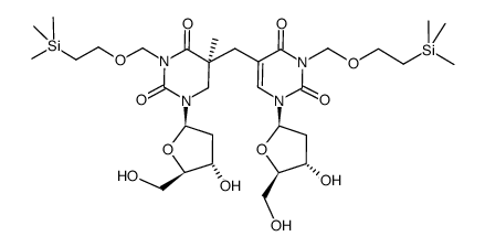(5S)-N3(A/B)-di-trimethylsilylethoxymethyl-5-(α-thymidyl)-5,6-dihydrothymidine Structure