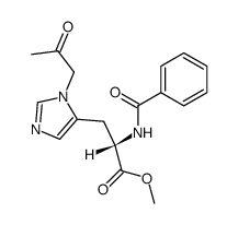 (S)-2-Benzoylamino-3-[3-(2-oxo-propyl)-3H-imidazol-4-yl]-propionic acid methyl ester Structure