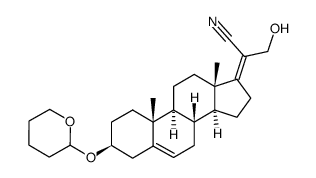 20-cyano-3β-tetrahydropyranyloxypregna-5,17(20)-dien-21-ol结构式