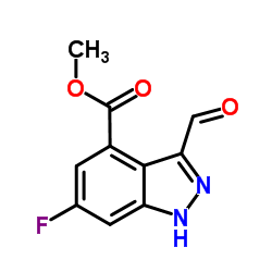 6-FLUORO-4-METHOXYCARBONYL-3-INDAZOLECARBOXALDEHYDE结构式
