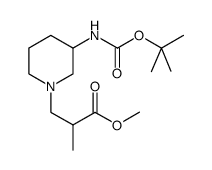 3-(3-叔丁氧羰氨基-1-哌啶)-2-甲基丙酸甲酯结构式