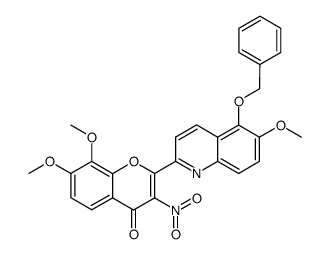 7,8-Dimethoxy-3-nitro-2-<5-(benzyloxy)-6-methoxy-2-quinolyl>-4H-benzopyran-4-one Structure