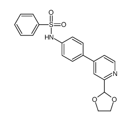 N-[4-[2-(1,3-dioxolan-2-yl)pyridin-4-yl]phenyl]benzenesulfonamide结构式