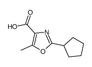 2-cyclopentyl-5-methyl-1,3-oxazole-4-carboxylic acid结构式