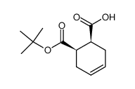 (1S,2R)-6-(tert-butoxycarbonyl)-3-cyclohexene-1-carboxylic acid结构式