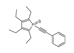 2,3,4,5-tetraethyl-1-(2-phenylethynyl)-1-sulfanylidene-1λ5-phosphole结构式