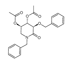 acetic acid 5-acetoxy-1-benzyl-3-benzyloxy-2-oxo-piperidin-4-yl ester Structure