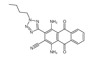 1,4-diamino-2-(2-butyltetrazol-5-yl)-3-cyanoanthraquinone structure