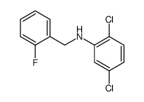 2,5-dichloro-N-[(2-fluorophenyl)methyl]aniline结构式